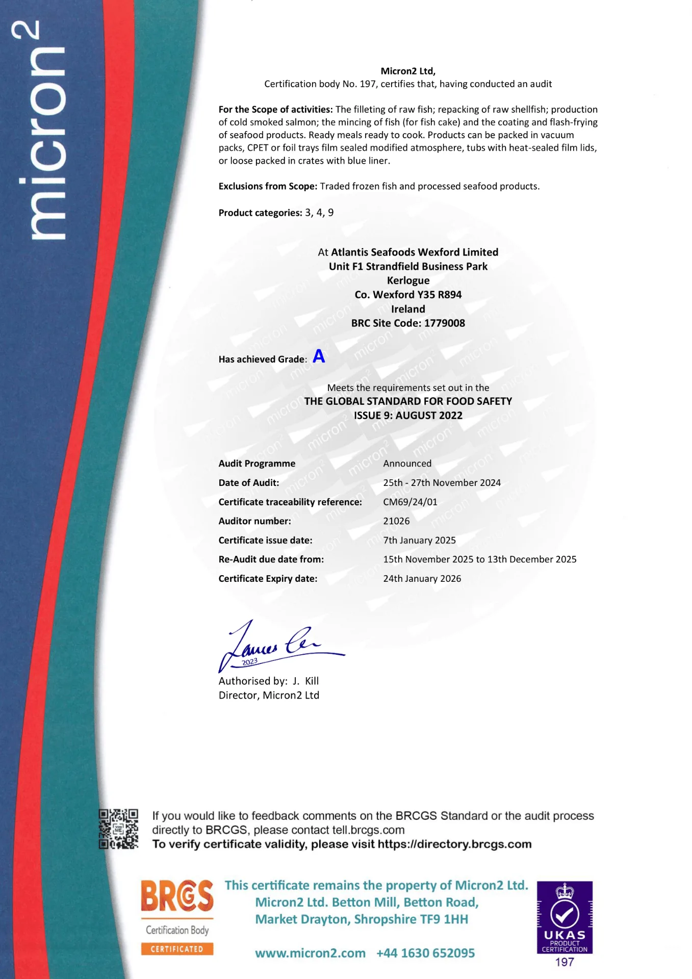 BRCGS Global Standard for Food Safety